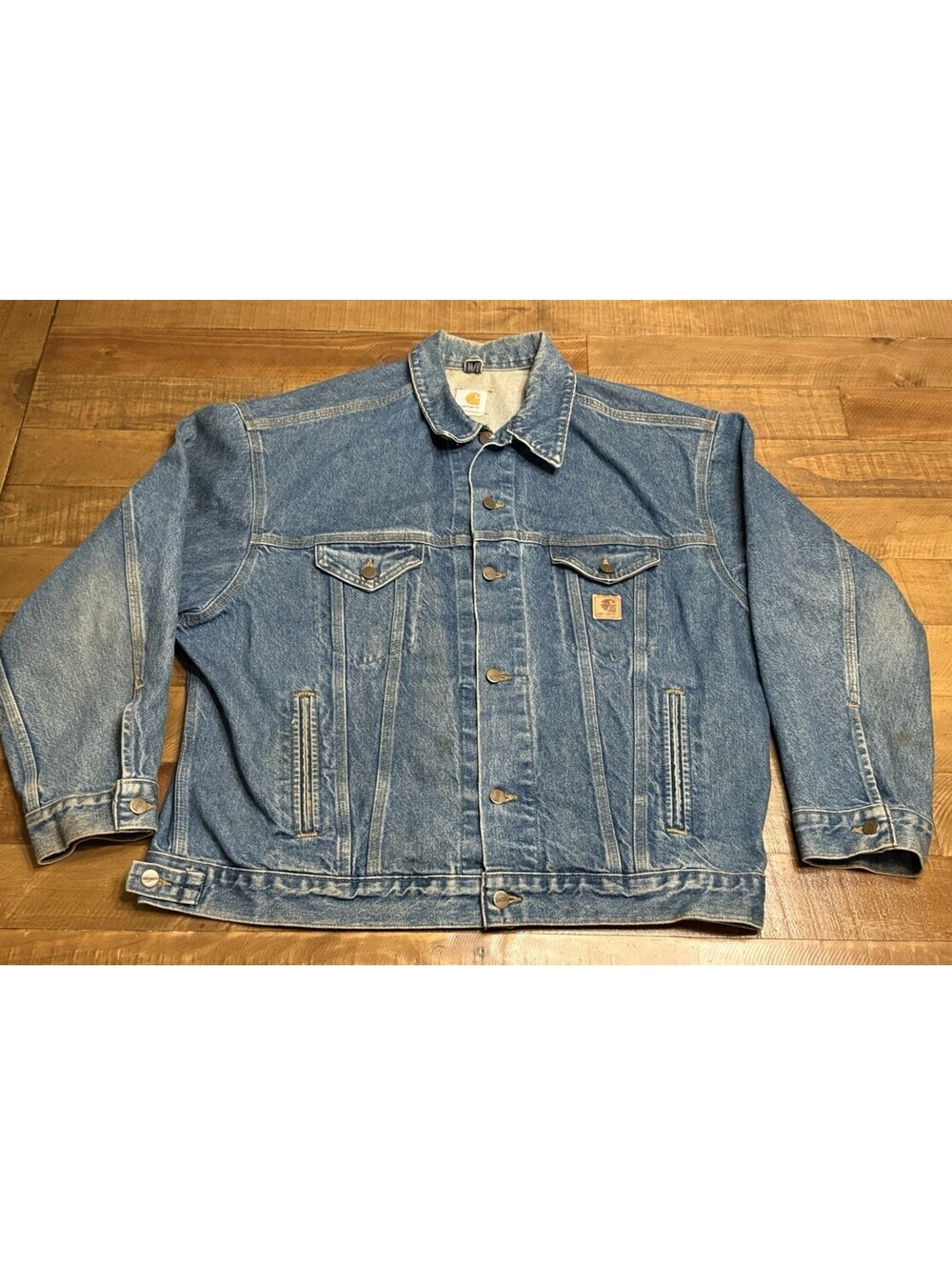 Vintage Carhartt Jean Denim Trucker Jacket Chore Coat J12 DST Men’s 2XL USA Made